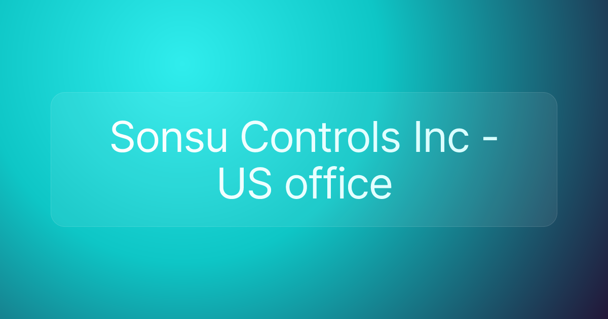 Sonsu Controls Inc -US office