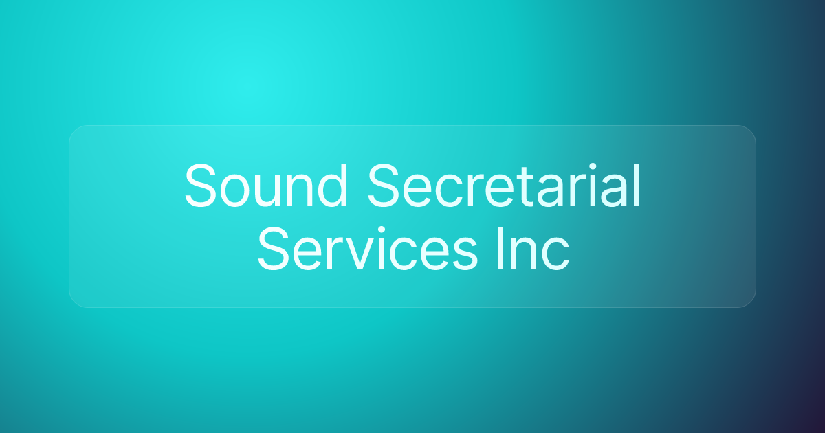 Sound Secretarial Services Inc