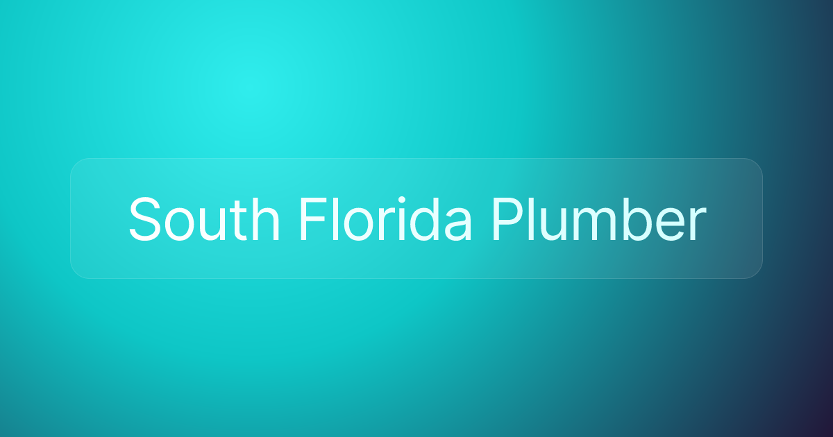 South Florida Plumber