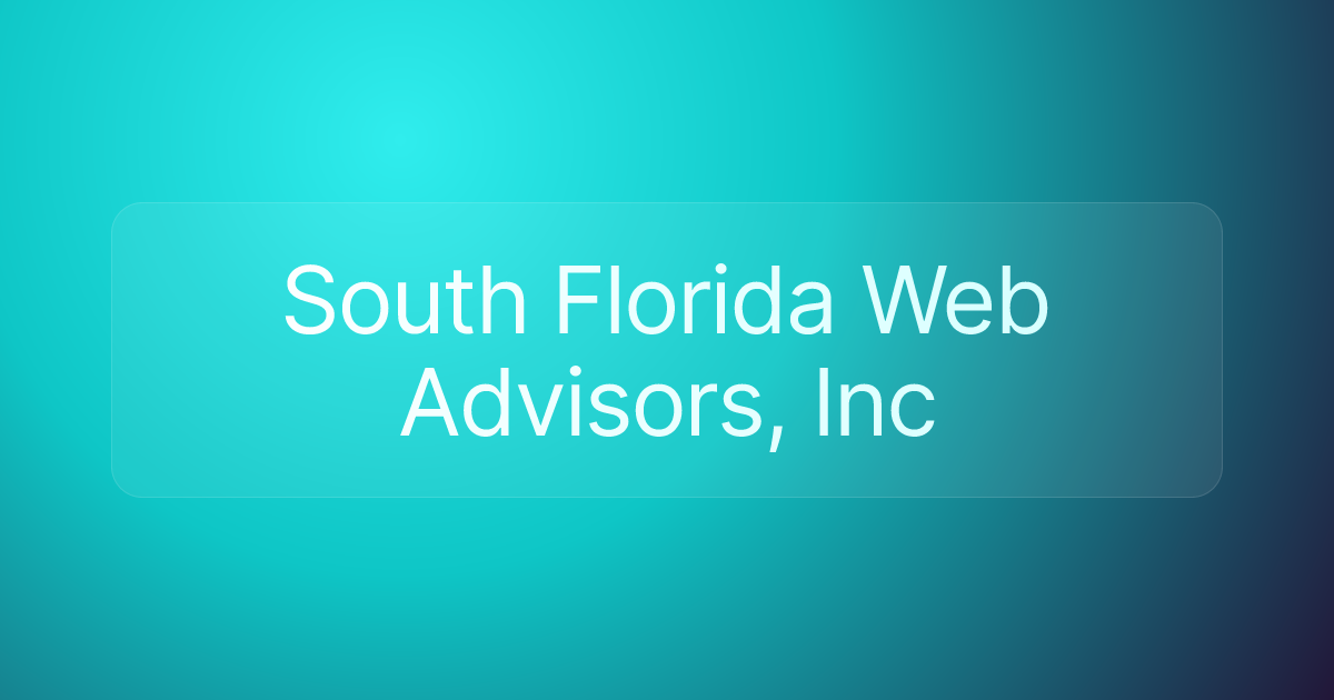 South Florida Web Advisors, Inc