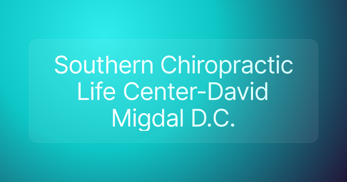 Southern Chiropractic Life Center-David Migdal D.C.