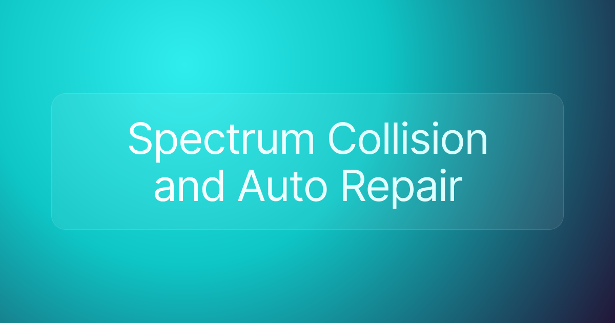 Spectrum Collision and Auto Repair