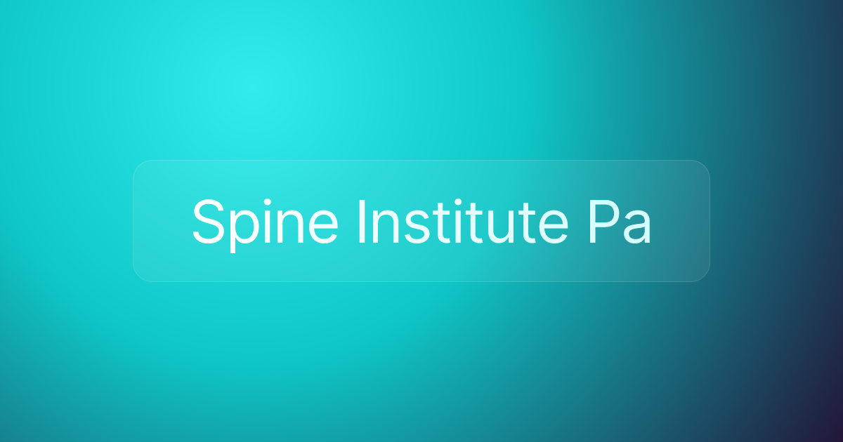Spine Institute Pa