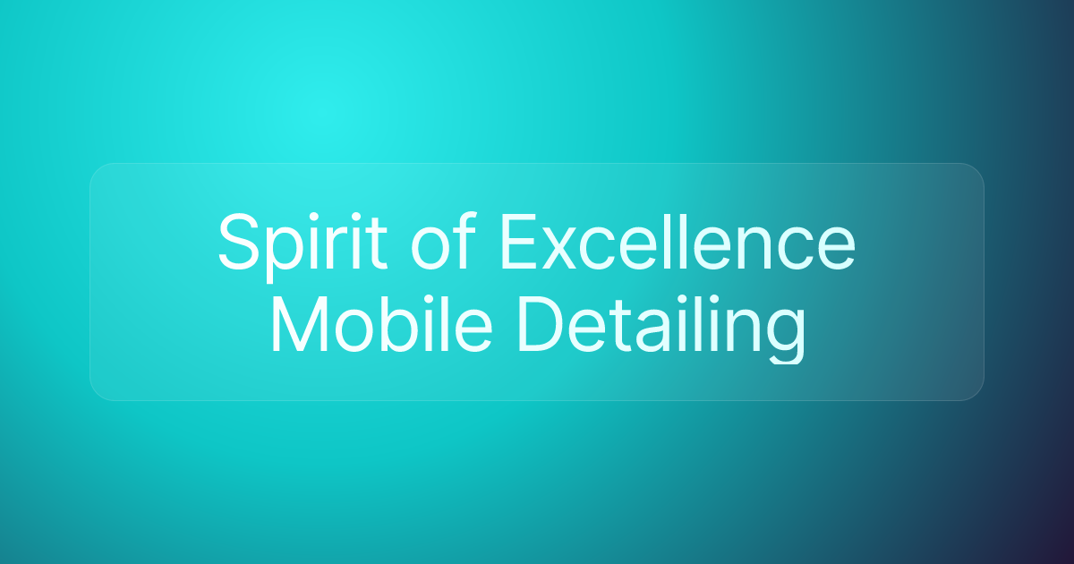 Spirit of Excellence Mobile Detailing