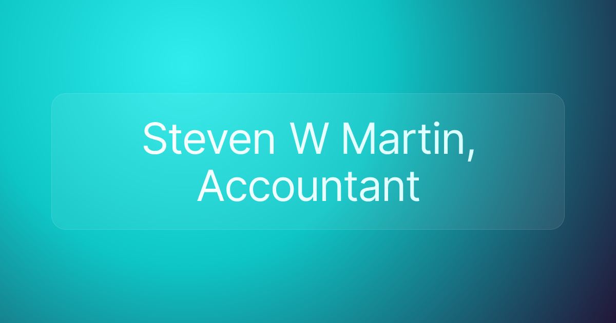 Steven W Martin, Accountant