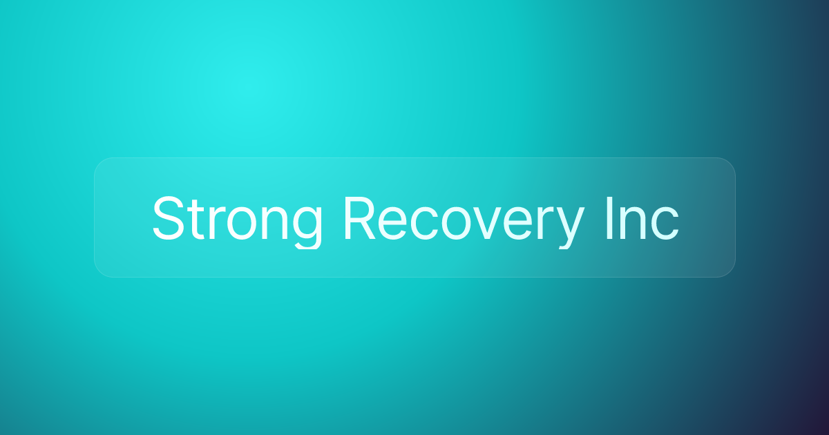 Strong Recovery Inc