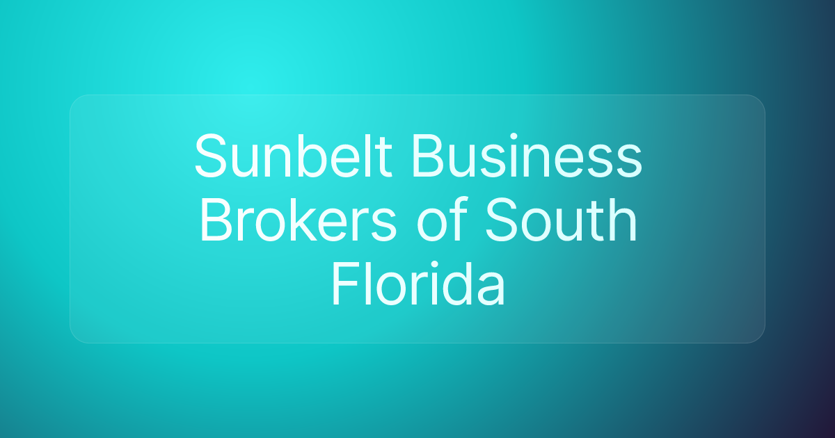 Sunbelt Business Brokers of South Florida