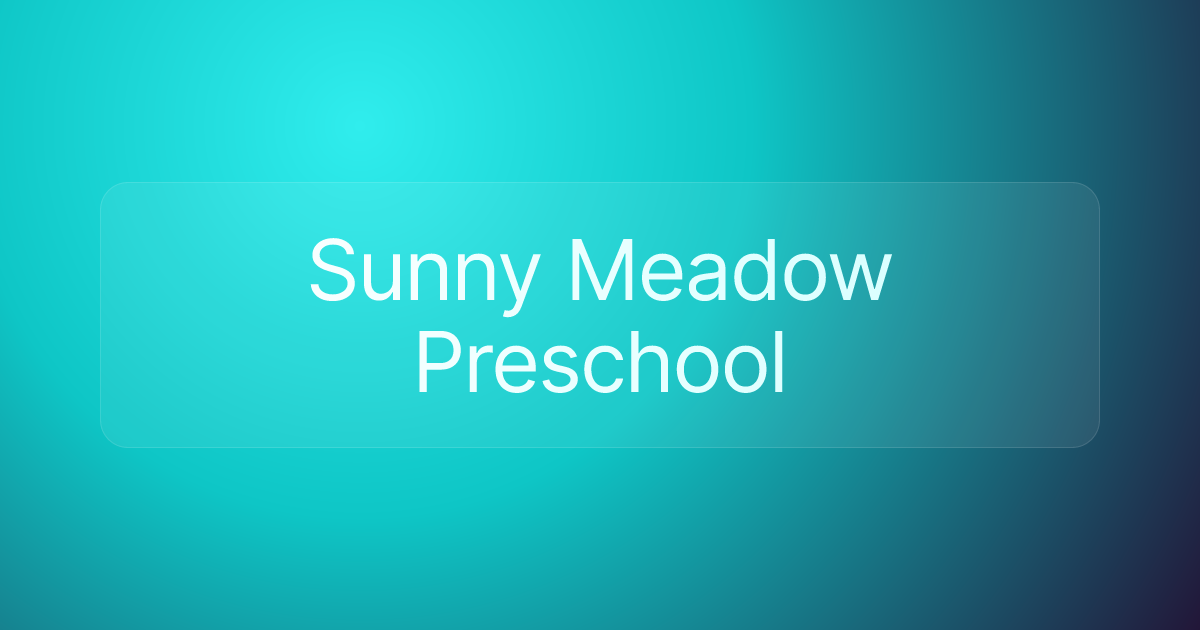 Sunny Meadow Preschool
