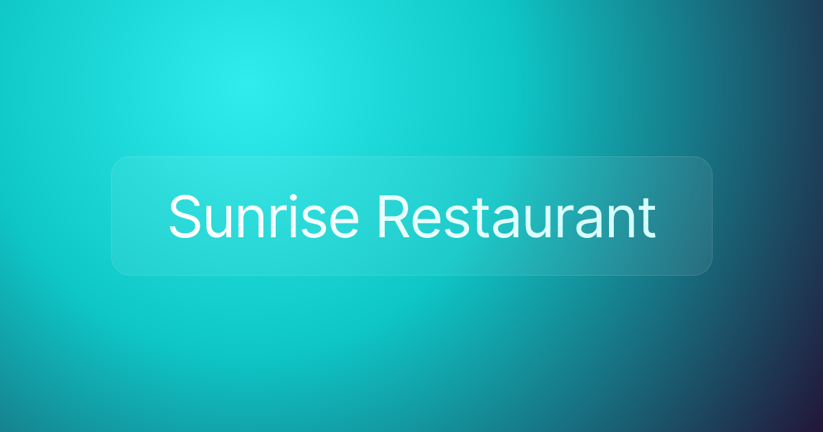 Sunrise Restaurant