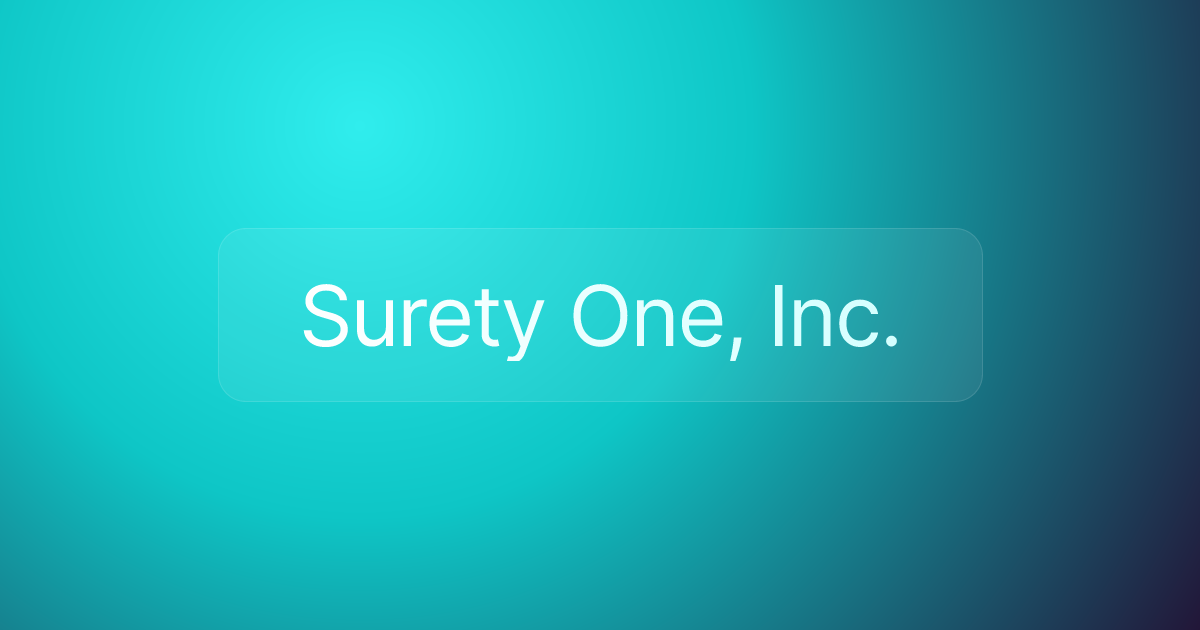 Surety One, Inc.