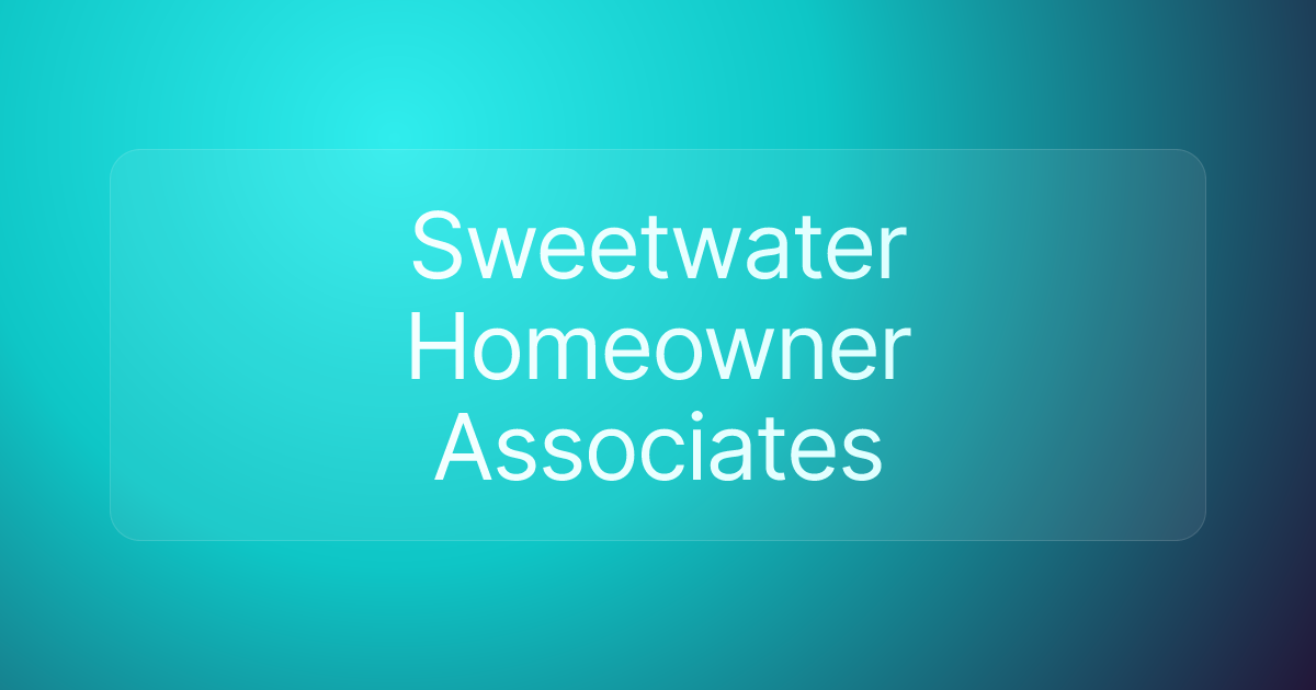 Sweetwater Homeowner Associates
