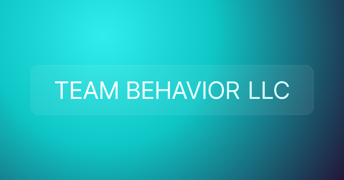 TEAM BEHAVIOR LLC