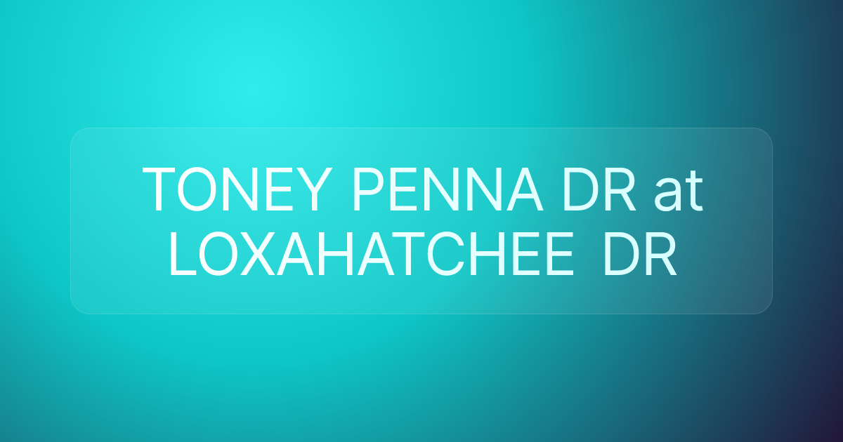 TONEY PENNA DR at LOXAHATCHEE DR