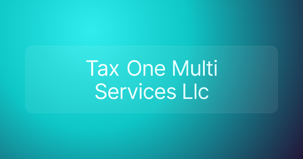 Tax One Multi Services Llc
