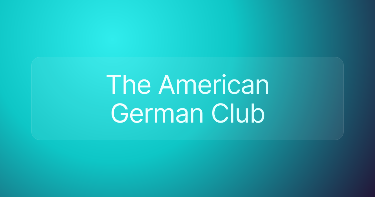 The American German Club