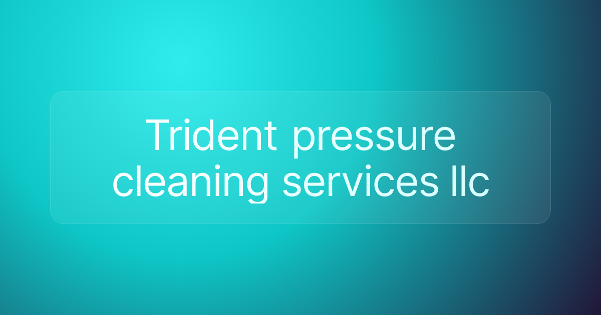 Trident pressure cleaning services llc
