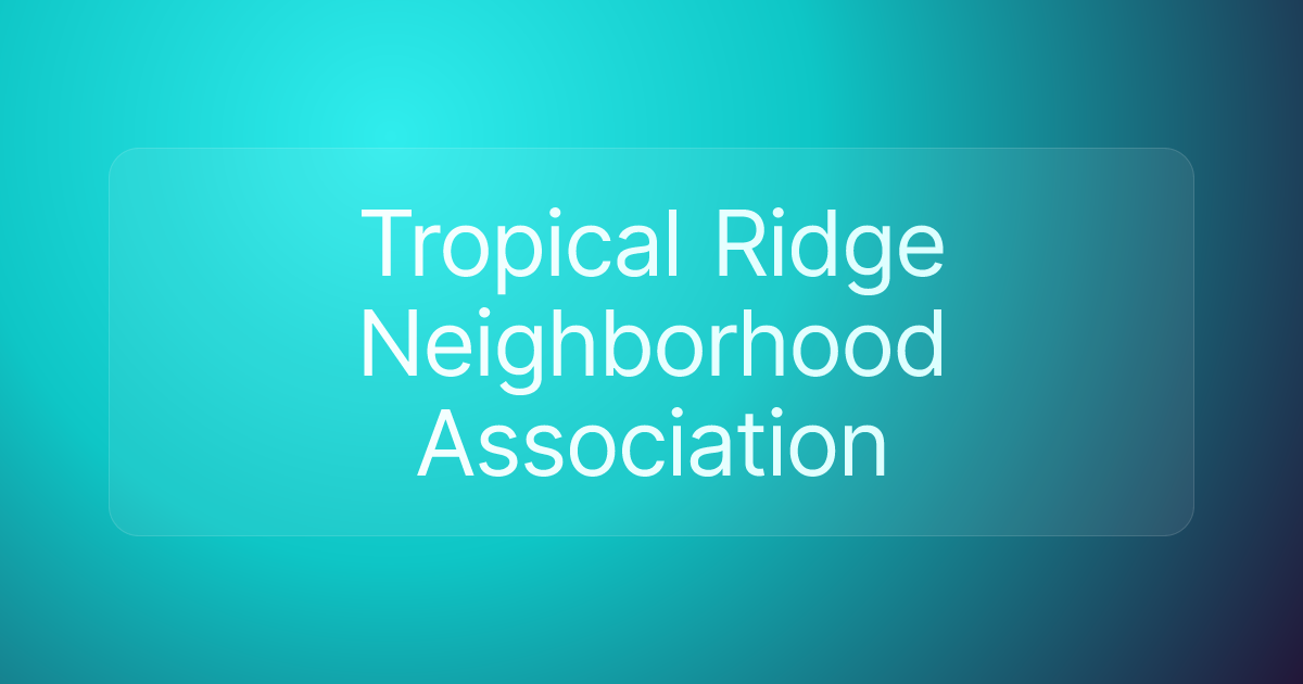 Tropical Ridge Neighborhood Association