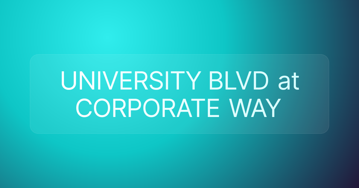 UNIVERSITY BLVD at CORPORATE WAY