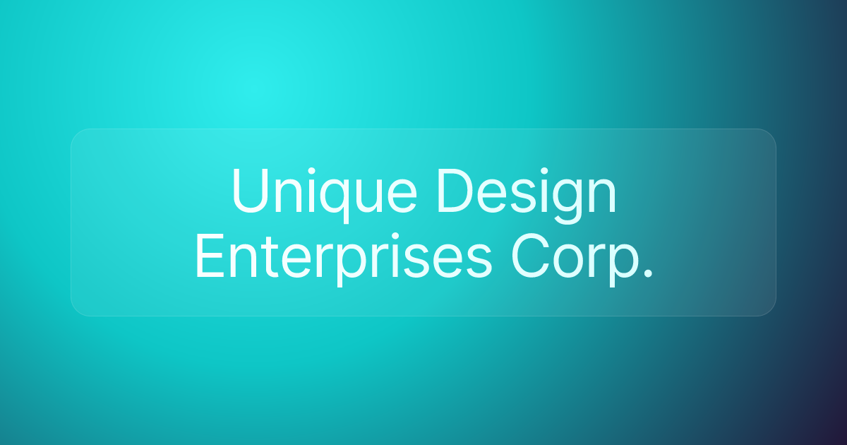 Unique Design Enterprises Corp.