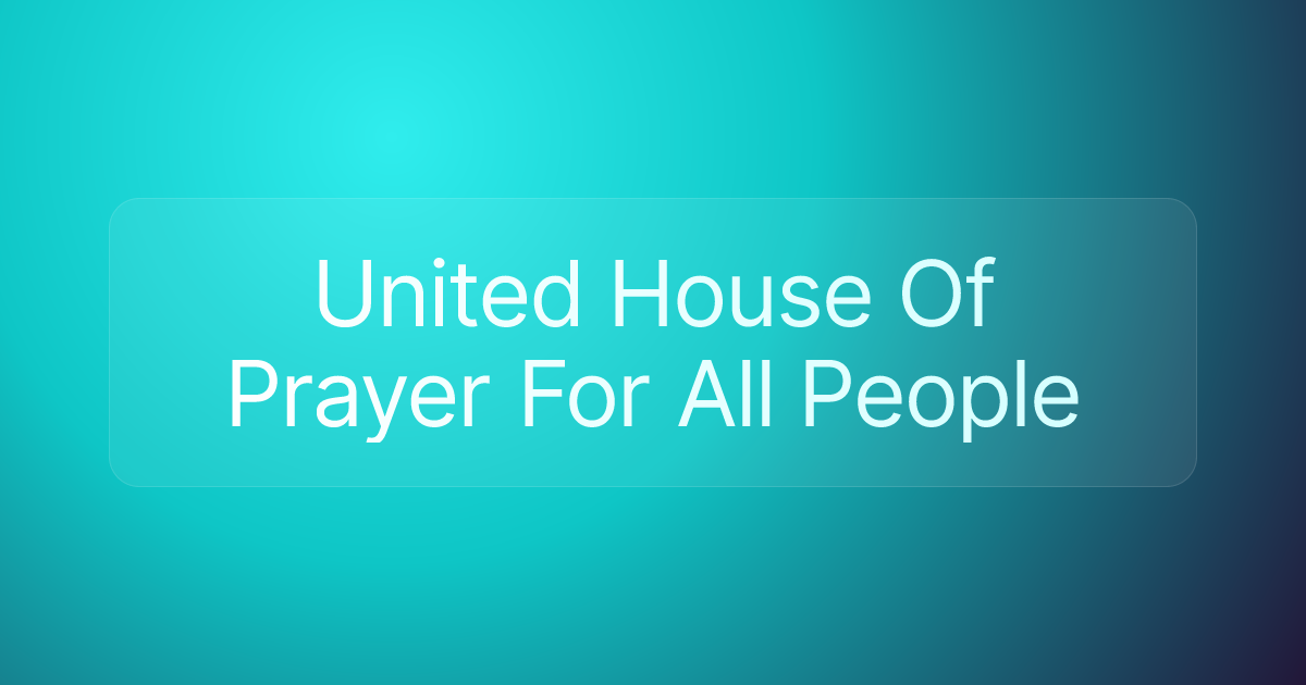 United House Of Prayer For All People