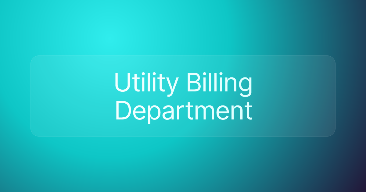 Utility Billing Department