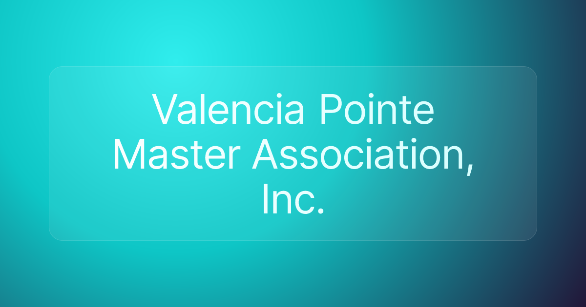 Valencia Pointe Master Association, Inc.