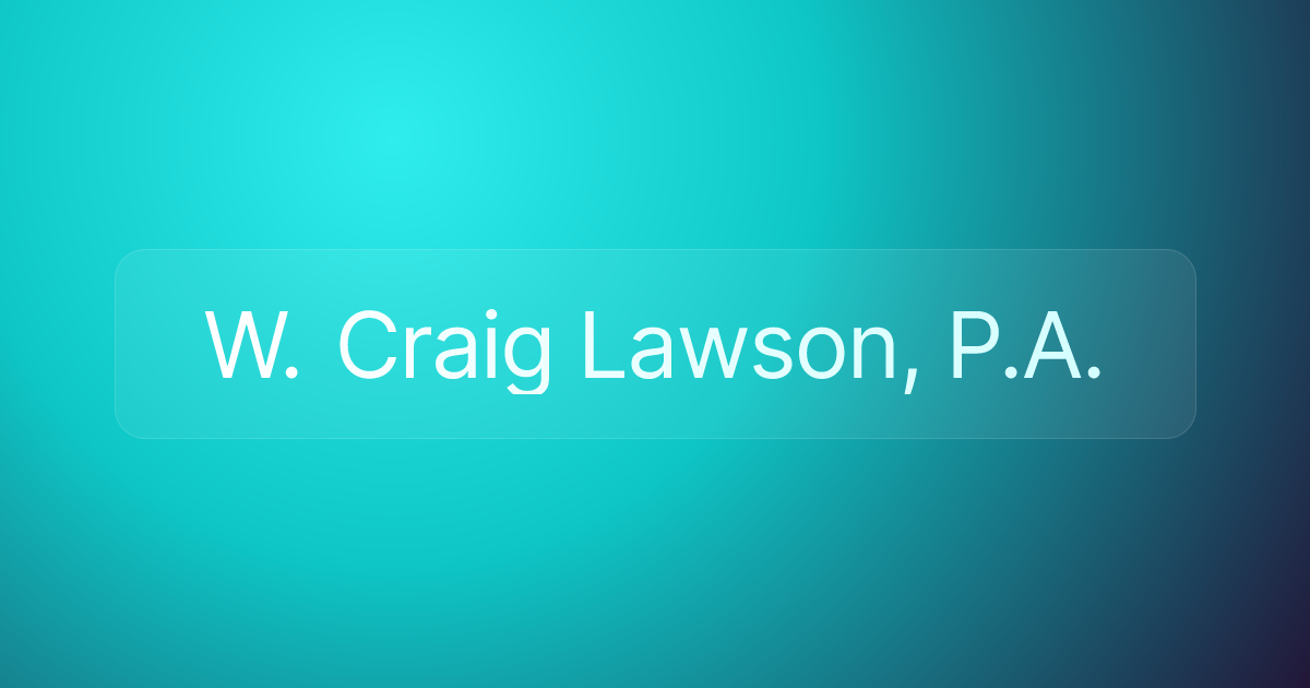 W. Craig Lawson, P.A.