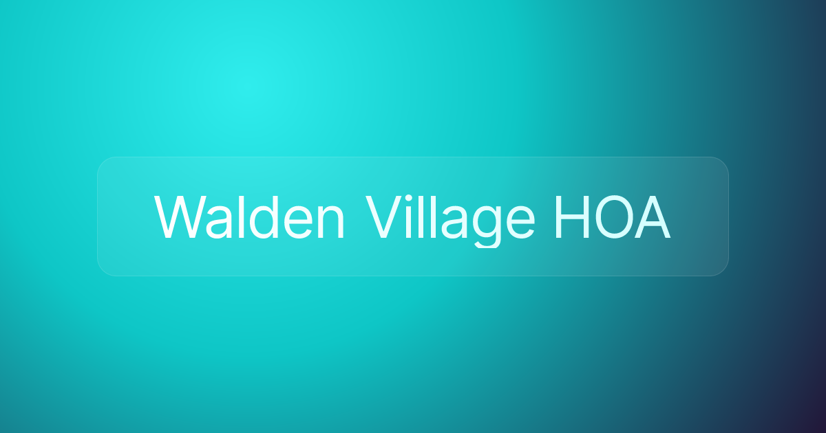 Walden Village HOA