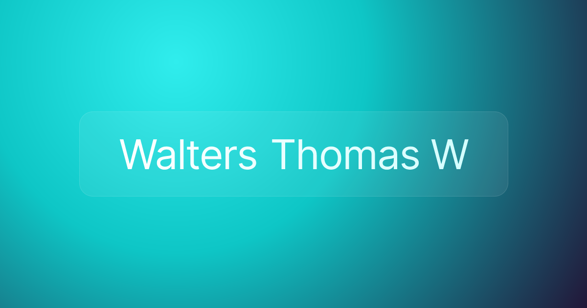 Walters Thomas W