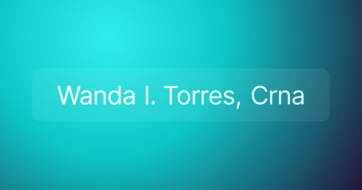 Wanda I. Torres, Crna