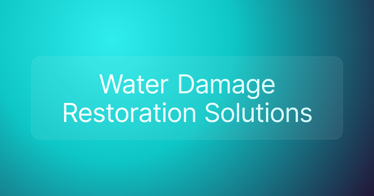 Water Damage Restoration Solutions