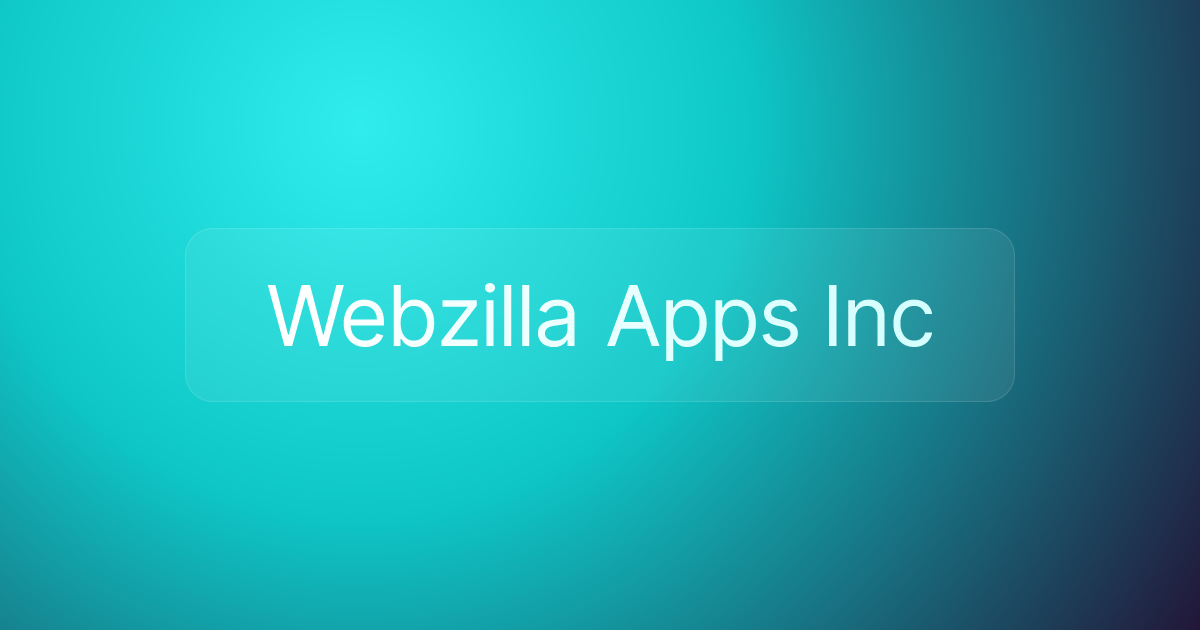 Webzilla Apps Inc
