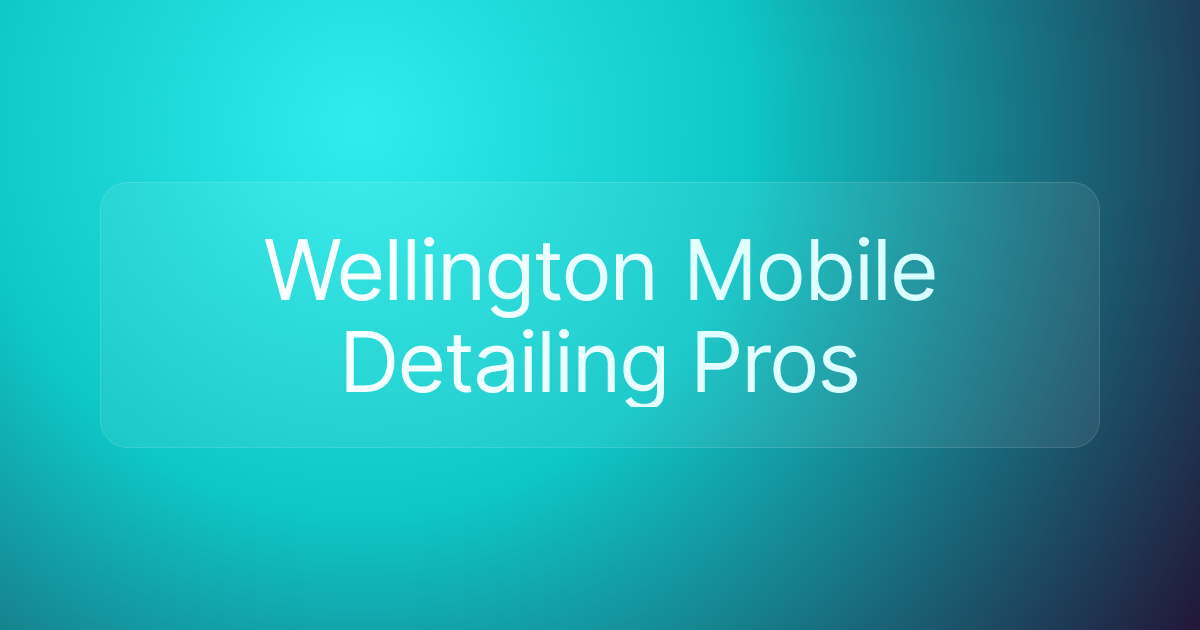 Wellington Mobile Detailing Pros