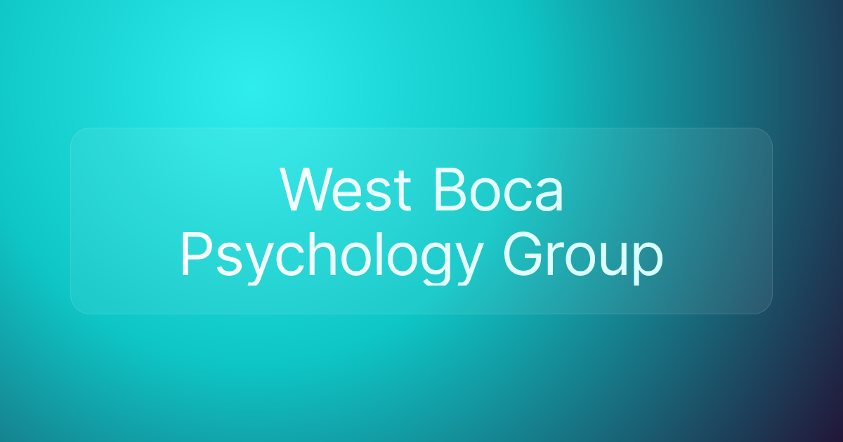 West Boca Psychology Group