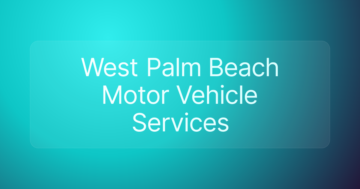West Palm Beach Motor Vehicle Services