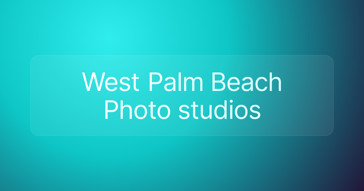 West Palm Beach Photo studios