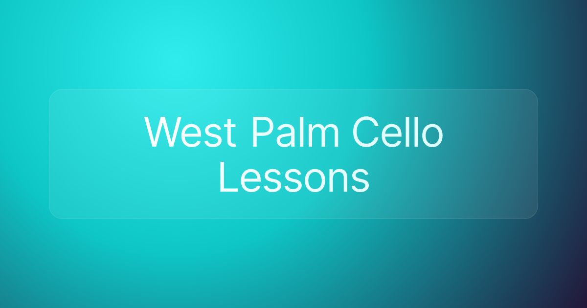 West Palm Cello Lessons