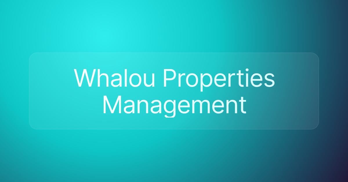 Whalou Properties Management