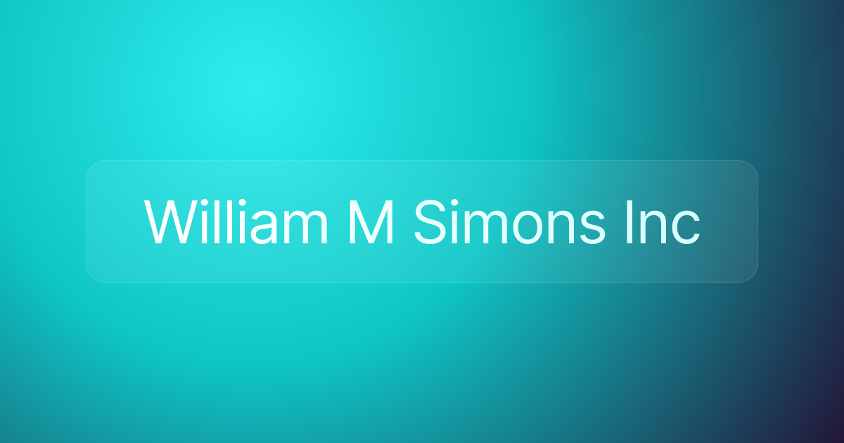 William M Simons Inc