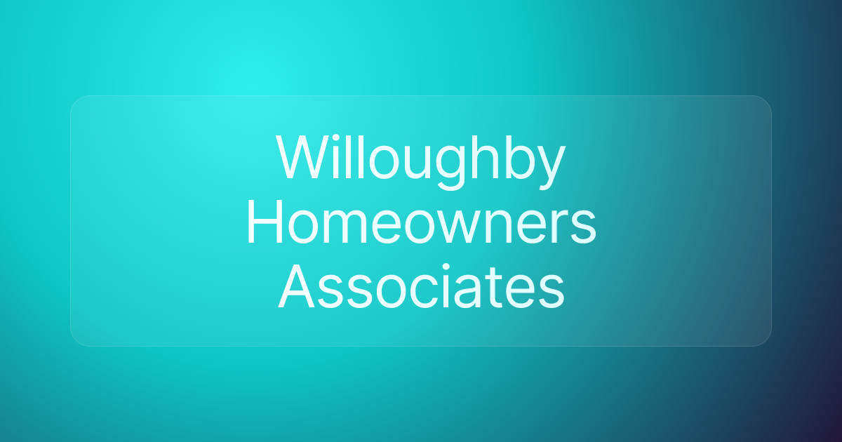 Willoughby Homeowners Associates