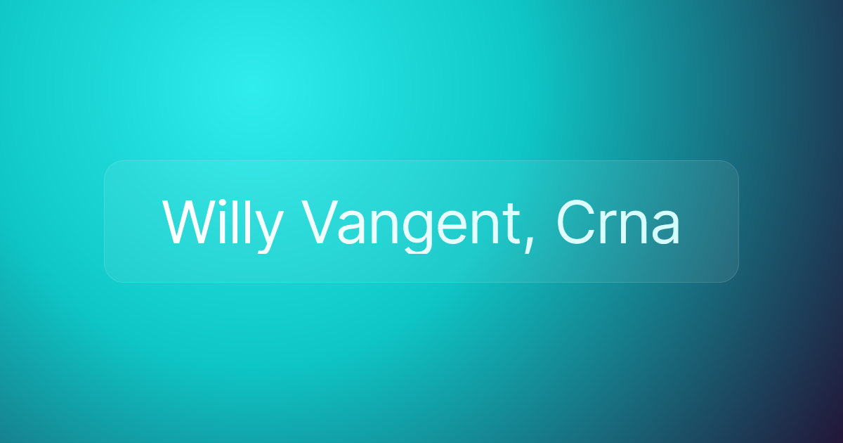 Willy Vangent, Crna