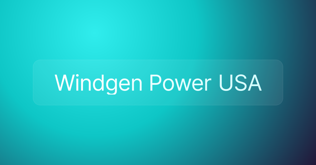 Windgen Power USA