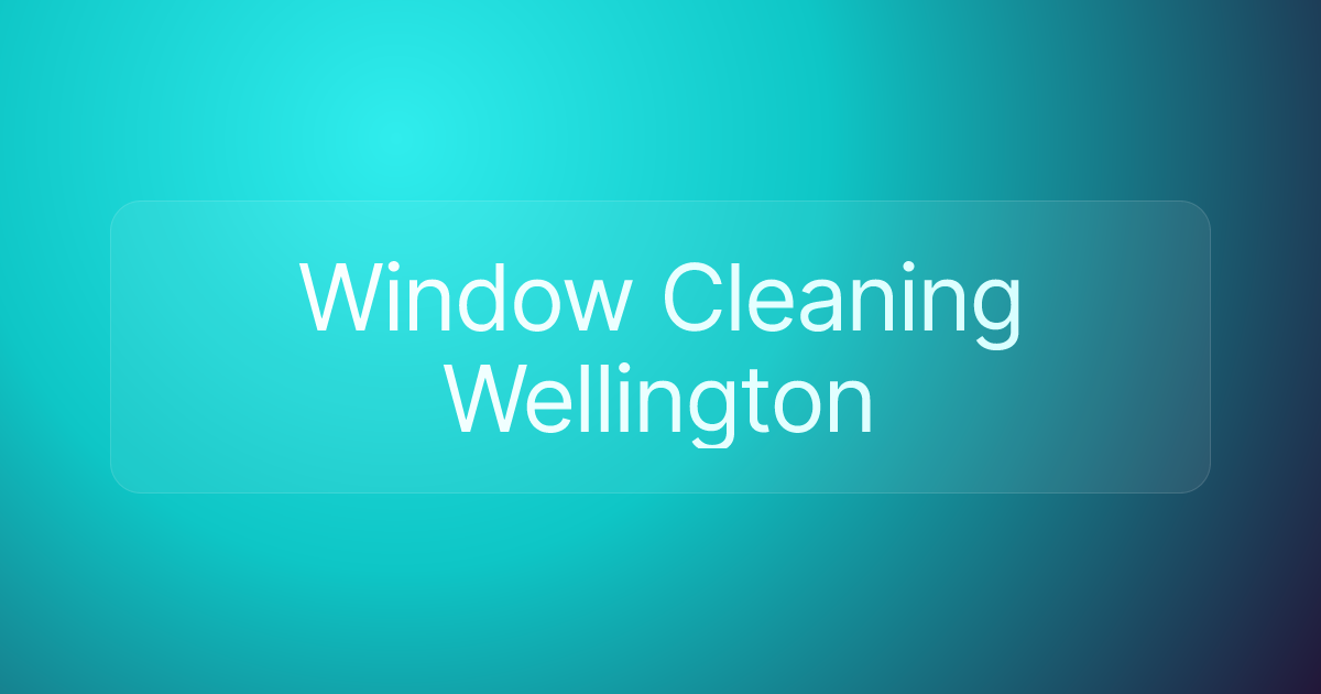 Window Cleaning Wellington