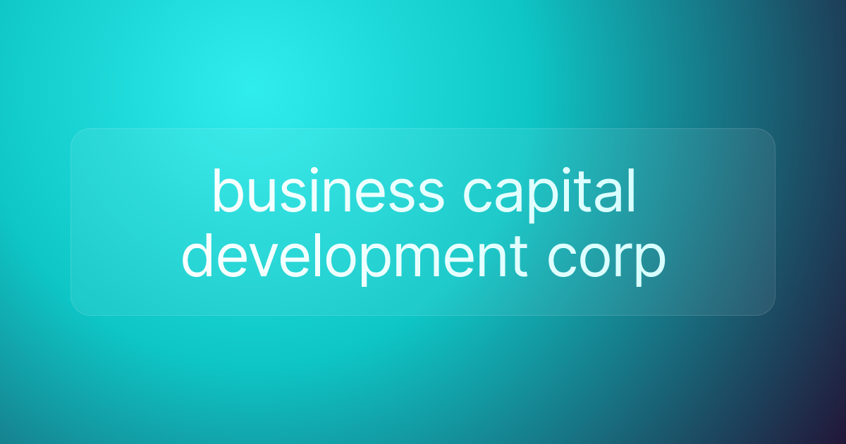 business capital development corp