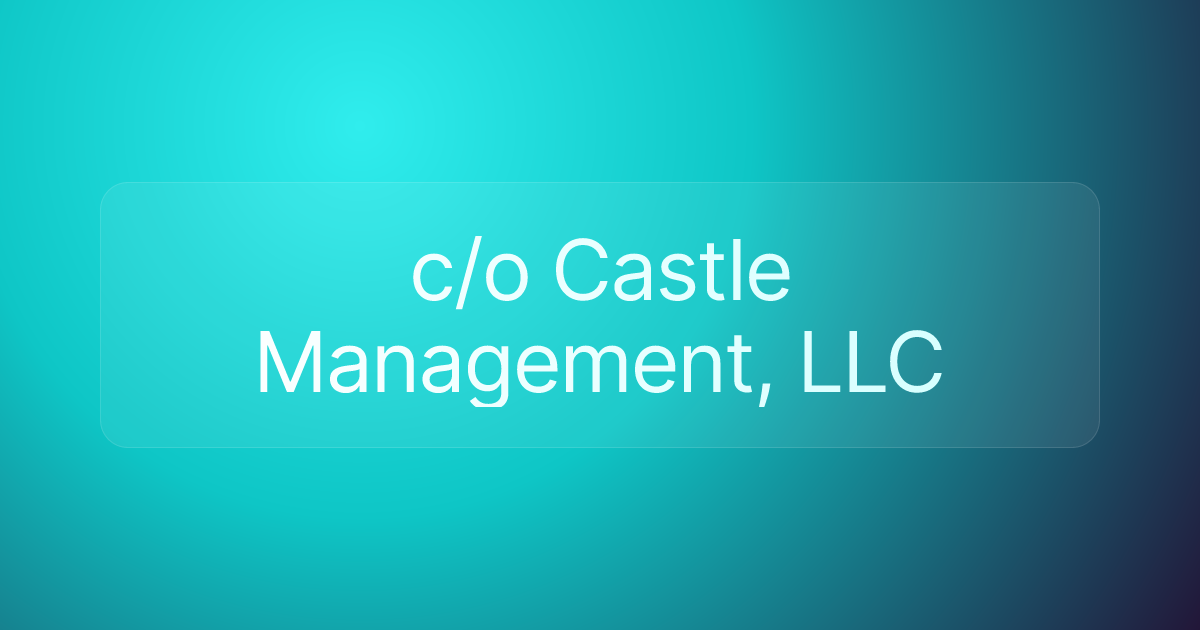 c/o Castle Management, LLC