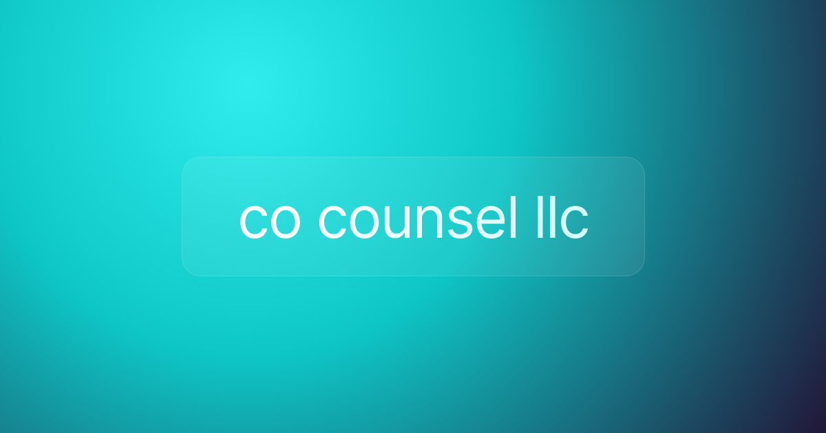 co counsel llc