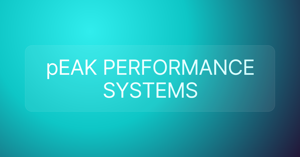 pEAK PERFORMANCE SYSTEMS